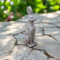 Minster Stylish Living Ltd 70cm Rabbit Statue for Indoor or Outdoor Display - MGO in Metallic Silver