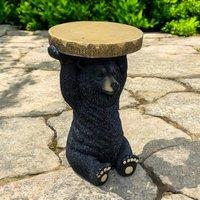 Minster Stylish Living Ltd 53cm Hand-finished Bear Table - MGO - L40 x W40 x H53 cm in Black