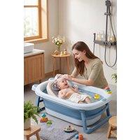 Living and Home Foldable Non-Slip Baby Bath Support with LED Temperature Display in Grey