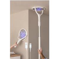 Living and Home Rechargeable Fly Killer Electric Mosquito Swatter in White