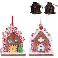 Stella Graham Set of 2 Light-Up Gingerbread House Christmas Tree Decorations