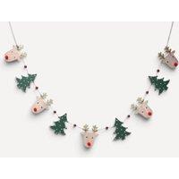 Stella Graham Reindeer & Tree Wooden Garland - Painted Wood Christmas Decoration