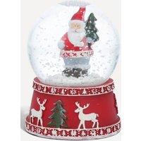 Stella Graham Santa Claus Christmas Snow Globe with Scandi-Style Base