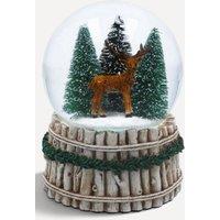 Stella Graham Woodland Deer Musical Snow Globe 14.5 x 10 cm - Jingle Bells in Natural