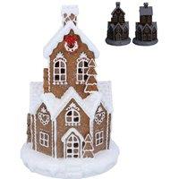 Stella Graham Snowy Light Up Gingerbread House Christmas Ornament in White