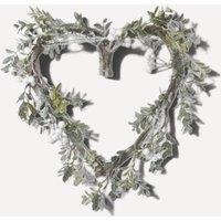 Heaven Sends Heart Mistletoe Christmas Decoration Wreath - 33 x 31 cm in Natural