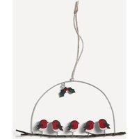 shoeless . Robins on Perch Metal Christmas Hanger