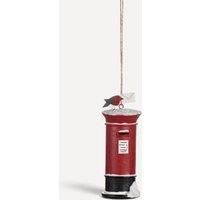 shoeless . Robin on Post Box Christmas Tree Decoration in Red