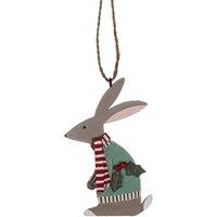 shoeless . Hare in Green Jumper Christmas Tree Decoration