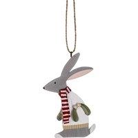 shoeless . Hare in White Jumper Christmas Tree Decoration Metal Ornament