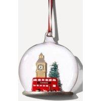 Sass & Belle London scene glass bauble with glitter base Christmas decoration