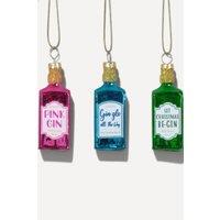 Sass & Belle Set of three gin-themed Christmas tree decorations