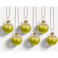 Sass & Belle Set of 6 Brussel Sprout Christmas Tree Decorations in Green | Size: 6 Pack
