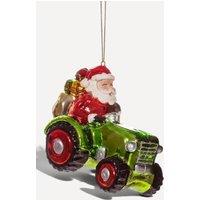 Sass & Belle Santa in a Tractor Glass Christmas Tree Decoration - One Size