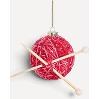 Sass & Belle Knitting Needle & Yarn Ball Christmas Tree Decoration in Red