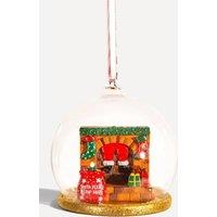Sass & Belle Santa in Chimney Bauble Glass Hanging Christmas Tree Decoration