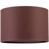Happy Homewares Modern Cinnamon Reddish Brown Textured Linen Fabric Circular Lampshade | Size: 12 inches