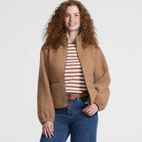 Lands' End Women's Fleece Boucl Jacket in Beige | Size: XL