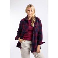 Weird Fish Women's Autumn Check Fleece Shacket in Raspberry | Size: 8