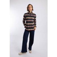 Weird Fish Women's Reena 1/4 Zip Printed Microfleece in Dark Green | Size: 8