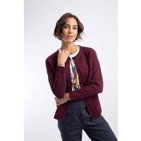 Weird Fish Women's Caballo Outfitter Cardigan in Dark Mauve | Size: 20