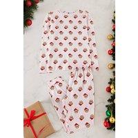 WOVCOR Women's Christmas Bear Print Long Sleeve Top & Pyjama Set | Size: XS