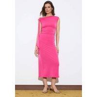 WOVCOR Women's Asymmetric One Shoulder Bodycon Maxi Dress with Hardware in Pink | Size: XL