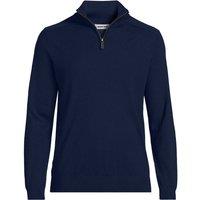 Lands' End Men's Merino Quarter Zip Jumper in Dark Navy | Size: 2XL