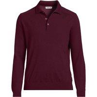 Lands' End Men's Merino Wool Polo Sweater Top in Wine | Size: Small