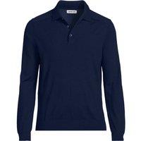 Lands' End Men's Merino Wool Polo Sweater Top in Dark Navy | Size: Small