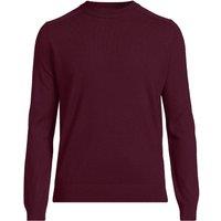Lands' End Men's Pure Merino Wool Crew Neck Jumper in Burgundy | Size: 2XL