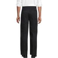 Lands' End Men's Non-iron Chinos, Flat front, Comfort Waist in Black | Size: 32XL