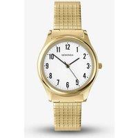 Sekonda Men's Easy Reader Gold Plated Expandable Bracelet Watch 3752 in White
