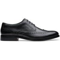 Clarks Men's Craft James Tip Brogue Black Leather Lace Up, Oxford Shoes, Brogues | Size: 7-Standard Fit