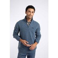 Weird Fish Men's Altwood 1/4 Zip Jumper in Blue | Size: Small
