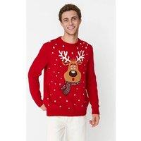 WOVCOR Men's Men's Crew Neck Christmas Reindeer Knit Sweater | Size: 2XL