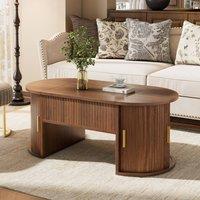 Rolipo Height Adjustable Coffee Table With Hidden Storage Walnut