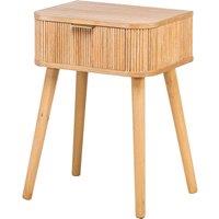 Nordlys Bedside Table 2 Drawers Natural Wood in Light Brown