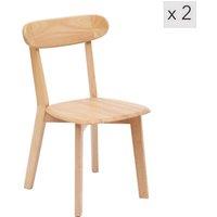 Nordlys Set of 2 Scandinavian Solid Wood Dining Room Chairs in Brown