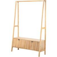 Nordlys Entryway Solid Wood Coat Rack in Brown