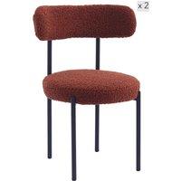 Nordlys Set of 2 Scandinavian Metal Dining Room Chairs in Red