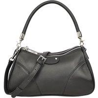 House of Leather Women's Womens Real Leather Handbag Cross body Shoulder Organiser with Adjustable Strap Darla Mint in Black | Size: Medium