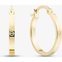 T.H.Baker Women's 9ct Yellow Gold Flat Patterned Hoop Earrings E-RTSS-21515-9Y