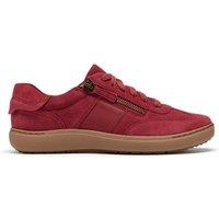 Clarks Women's Nalle T-Toe Red Suede Trainers, Lace Up | Size: 4.5-Standard Fit