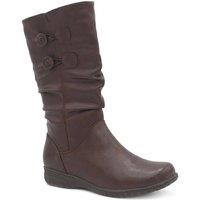 Pavers Women's Slouched Design Long Boots in Brown | Size: 5