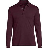 Lands' End Men's Long Sleeve Supima Polo Shirt, Traditional Fit in Burgundy | Size: 2XL