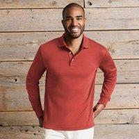 Lands' End Men's Long Sleeve Supima Polo Shirt, Traditional Fit in Burnt Orange | Size: 2XL