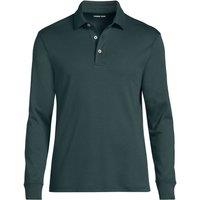Lands' End Men's Long Sleeve Supima Polo Shirt, Traditional Fit in Green | Size: Small
