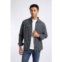 Weird Fish Men's Baskerville Houndstooth Flannel Shirt in Navy | Size: 3XL
