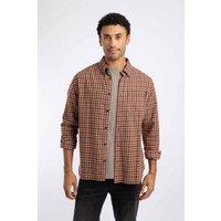 Weird Fish Men's Baskerville Houndstooth Flannel Shirt in Burgundy | Size: 5XL